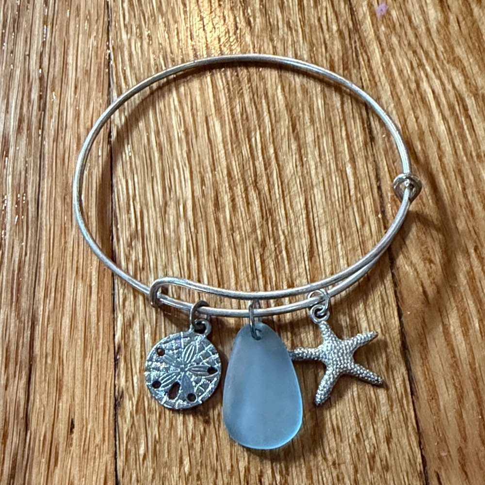 Silver Charm Bangle with Pendants